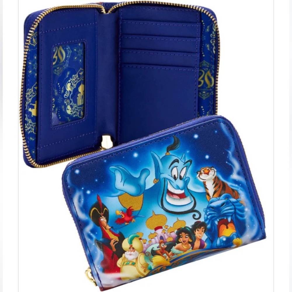 Loungefly Disney Aladdin 30th anniversary zip around wallet NWT